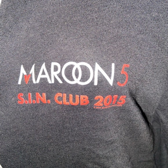 Maroon 5 S.I.N. Club 2015 Concert Zip Up Hoodie By Alternative Earth - Picture 2 of 6